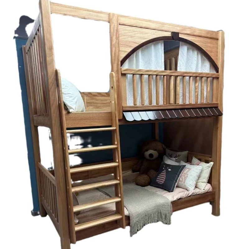Children's bed, double bed, red sandalwood bunk with the same width, bunk bed,
Children's bed, double bed, red sandalwood bunk with the same width, bunk bed,