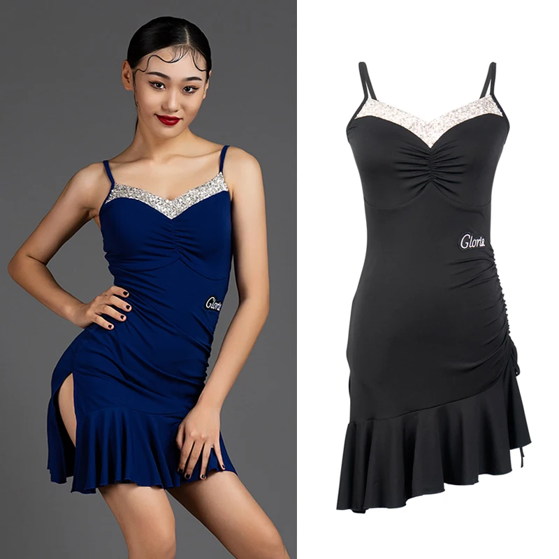 Summer Latin Dress Women Sequins Ballroom Practice Wear Salsa Clothing Stage Costume Samba Dancewear Tango Dancing Outfit DL9654
Summer Latin Dress Women Sequins Ballroom Practice Wear Salsa Clothing Stage Costume Samba Dancewear Tango Dancing Outfit DL9654