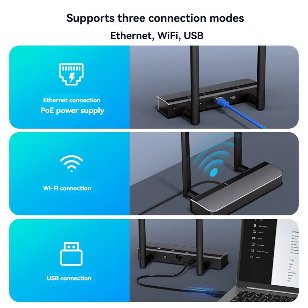 Zigbee/Thread PoE Gateway with Dual 5dBi Antenna Support Ethernet Wi-Fi USB Connection for Home Assistant
Zigbee/Thread PoE Gateway with Dual 5dBi Antenna Support Ethernet Wi-Fi USB Connection for Home Assistant