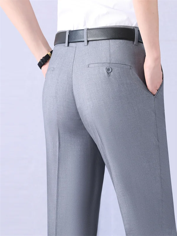 Silk Straight Leg Men's Summer Pants Loose Fit Busin Casual Flat Front Trousers Lightweight No Ironing Striped Pattern
Silk Straight Leg Men's Summer Pants Loose Fit Busin Casual Flat Front Trousers Lightweight No Ironing Striped Pattern