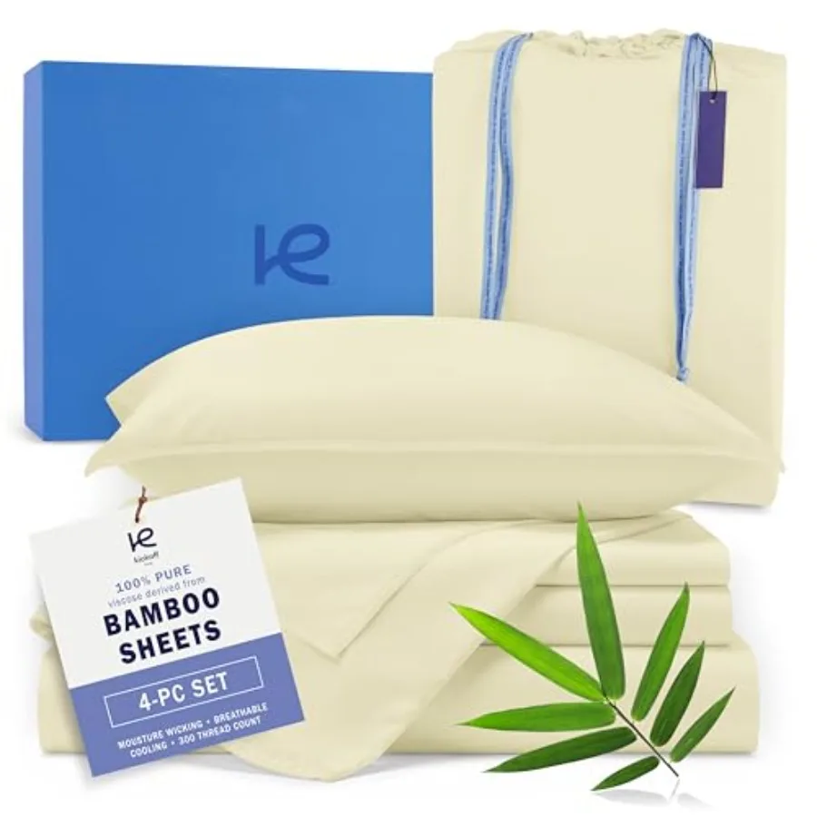 Kickoff Viscose Bamboo Sheets Size 4-pc 100% Organic Bamboo Viscose Bed Cooling Sheets Size Set Cool Bedding for hot Sleepers S
Kickoff Viscose Bamboo Sheets Size 4-pc 100% Organic Bamboo Viscose Bed Cooling Sheets Size Set Cool Bedding for hot Sleepers S