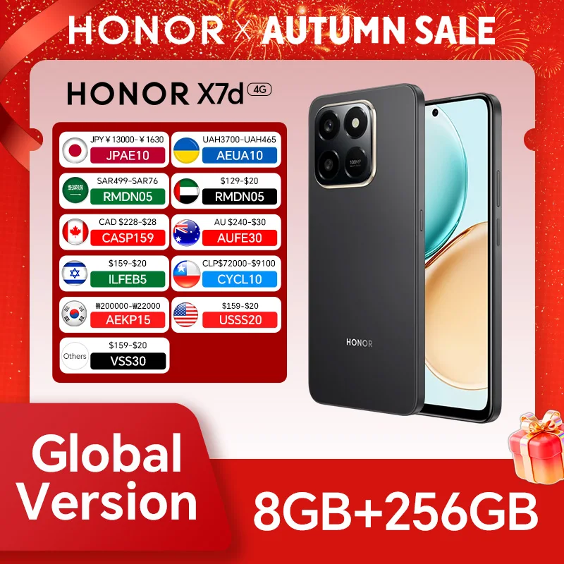 HONOR X7d 8GB+256GB Global Version 4G Smartphone 6.77'' 120Hz TFTLCD Screen 108M Main camera 6500mAh 35W Supercharge Android 15
HONOR X7d 8GB+256GB Global Version 4G Smartphone 6.77'' 120Hz TFTLCD Screen 108M Main camera 6500mAh 35W Supercharge Android 15