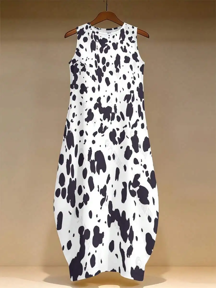 Plus Size Sleeveless Round Neck Cow Print Dress Casual Knit Summer Women
Plus Size Sleeveless Round Neck Cow Print Dress Casual Knit Summer Women