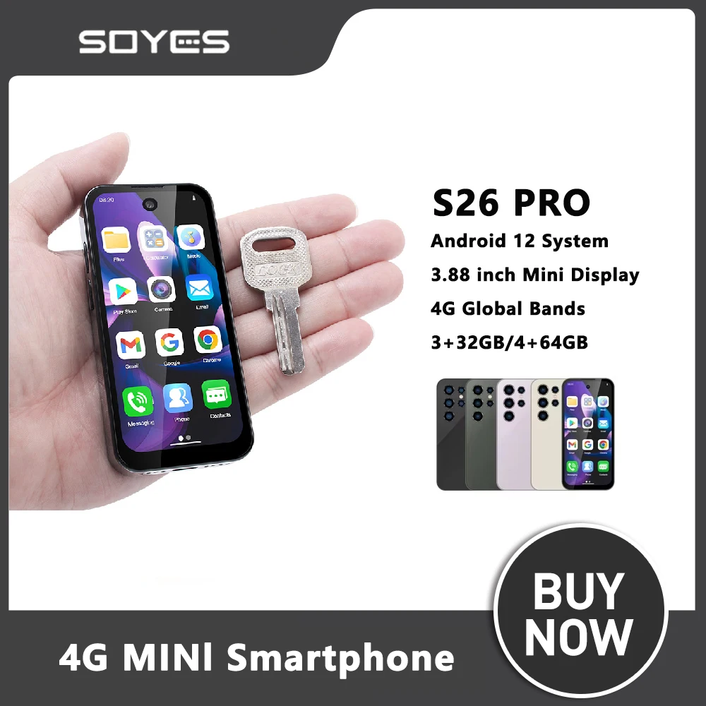 SOYES XS26 pro Small Phone 4GB+64GB 3.88Inch Android12.0 Dual SIM Standby 4G Mini Smartphone 1950mAh Wifi GPS Global Version
SOYES XS26 pro Small Phone 4GB+64GB 3.88Inch Android12.0 Dual SIM Standby 4G Mini Smartphone 1950mAh Wifi GPS Global Version