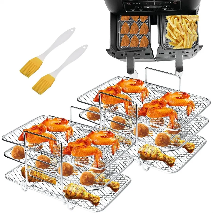 Air Fryer Rack Compatible with Ninja DZ201 DZ401 PowerXL Double Basket Air Fryers Rack 3Layers Rack Electric Fryer 304 Stainl S
Air Fryer Rack Compatible with Ninja DZ201 DZ401 PowerXL Double Basket Air Fryers Rack 3Layers Rack Electric Fryer 304 Stainl S