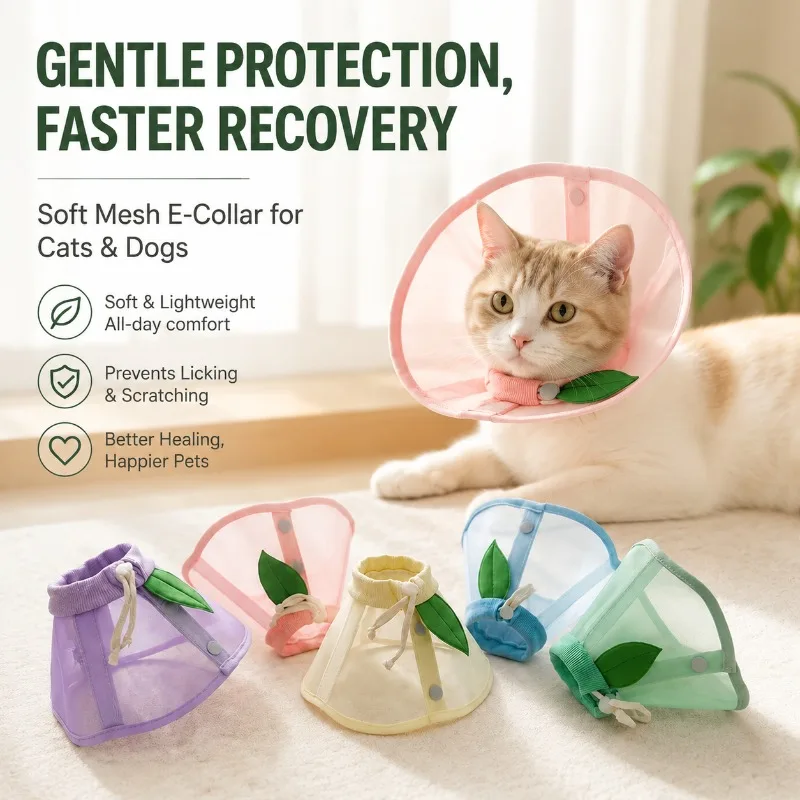 Elizabethan Pet E-Collar, Soft Lightweight Mesh Cone for Cats and Dogs, Post-Surgery Recovery Anti-Lick Anti-Scratch Neck Ring
Elizabethan Pet E-Collar, Soft Lightweight Mesh Cone for Cats and Dogs, Post-Surgery Recovery Anti-Lick Anti-Scratch Neck Ring