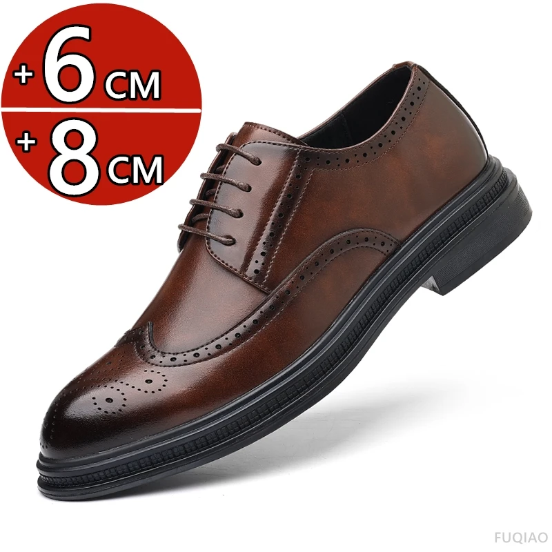 Big Size Man Elevator Shoes Business Dress Leather Shoes 3/6/8cm Men Formal Shoes High Quality Brogues Oxfords Versatile Wedding
Big Size Man Elevator Shoes Business Dress Leather Shoes 3/6/8cm Men Formal Shoes High Quality Brogues Oxfords Versatile Wedding