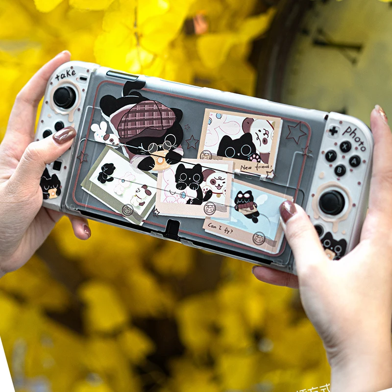 Cute Black Cat Protective Case for Switch OLED / Switch 2, Hard PC Split Cover with Back Grip Clear Transparent ShellAccessories
Cute Black Cat Protective Case for Switch OLED / Switch 2, Hard PC Split Cover with Back Grip Clear Transparent ShellAccessories