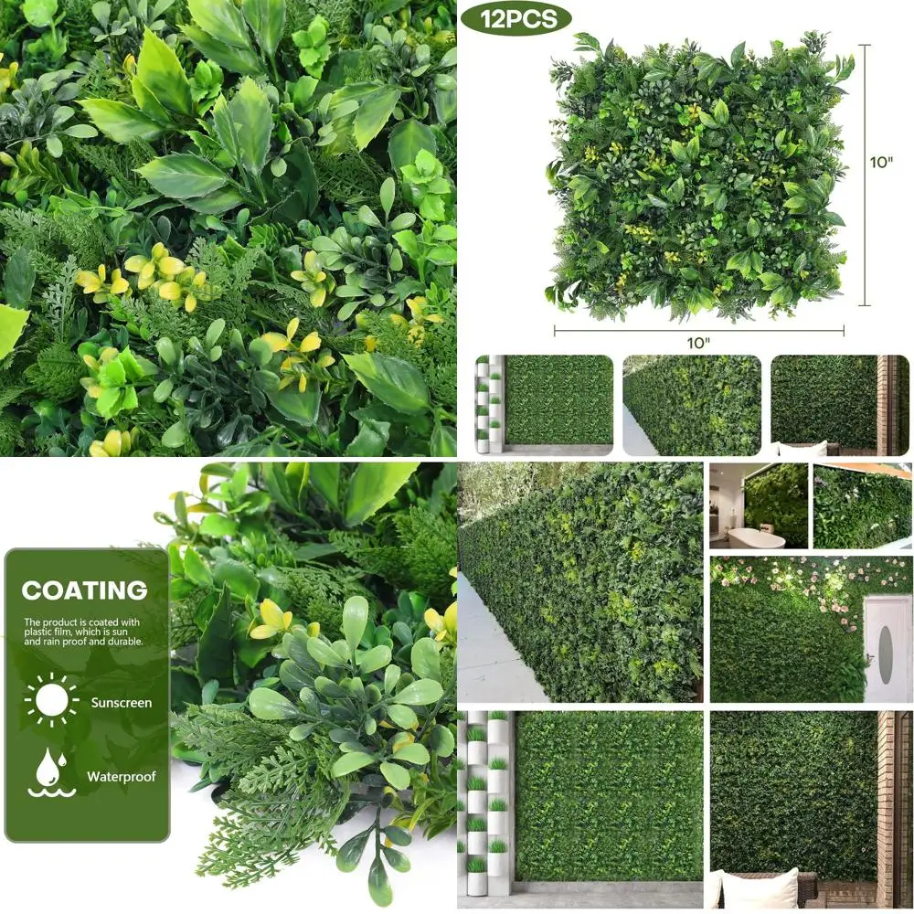 Панели из искусственного самшита 10x10 — 12 упаковок настенного декора из травяной живой изгороди, с защитой от ультрафиолета для внутреннего и наружного использования
Панели из искусственного самшита 10x10 — 12 упаковок настенного декора из травяной живой изгороди, с защитой от ультрафиолета для внутреннего и наружного использования