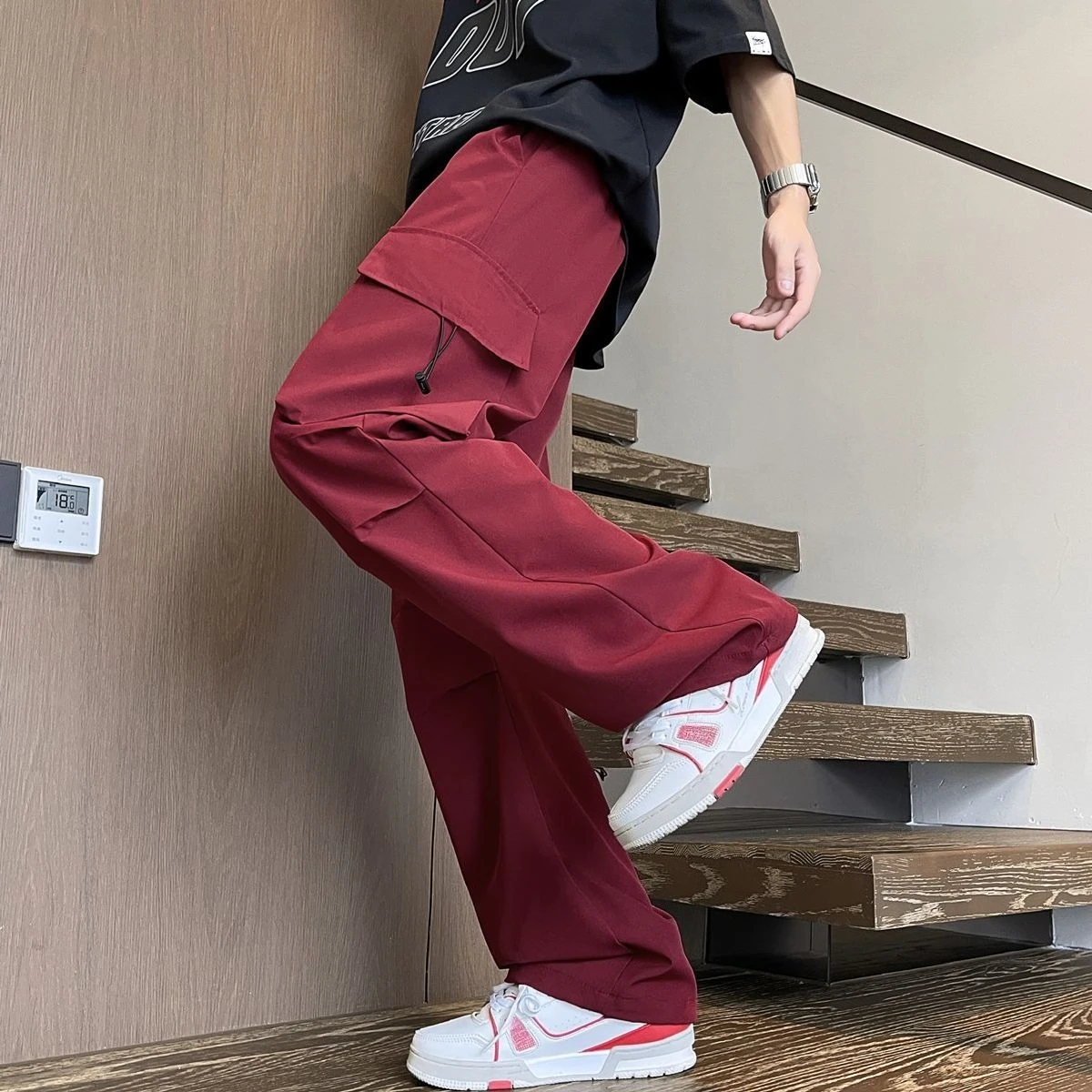 Wide Trousers Man Stacked Hip Hop Red Emo Aesthetic Cheap Y2k Vintage Cheapest Baggy Luxury Casual New In Cargo Pants for Men
Wide Trousers Man Stacked Hip Hop Red Emo Aesthetic Cheap Y2k Vintage Cheapest Baggy Luxury Casual New In Cargo Pants for Men