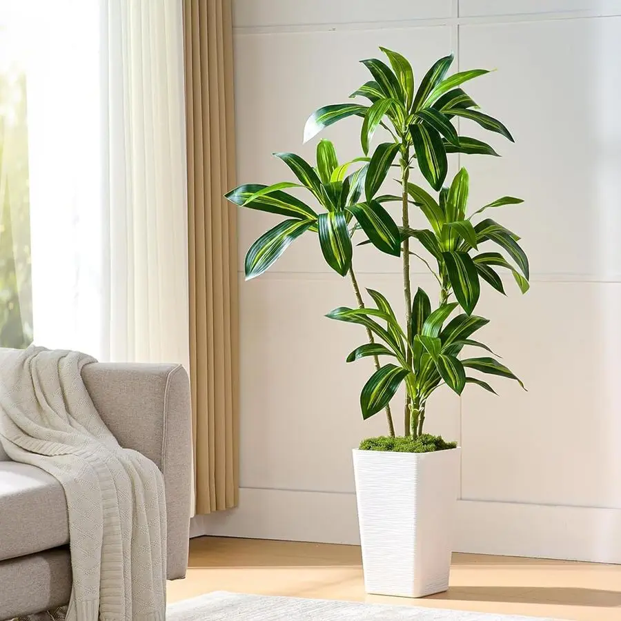 Dracaena Tree, 5FT Artificial Plants Indoor with White Tall Planter, Faux Yucca Silk Tree Fake Tropical Floor Plant in Pot, Fake
Dracaena Tree, 5FT Artificial Plants Indoor with White Tall Planter, Faux Yucca Silk Tree Fake Tropical Floor Plant in Pot, Fake