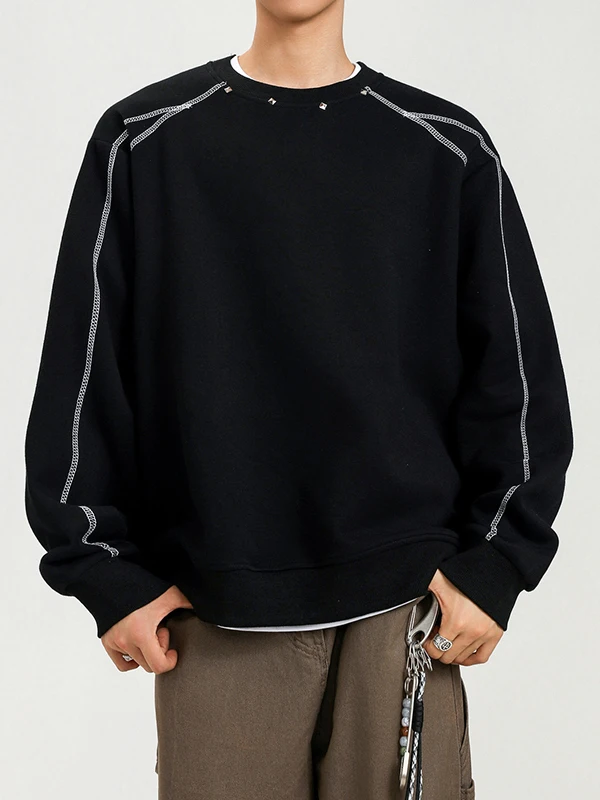 American Retro Rivet round Neck Sweatshirt Men's Loose Couple Match Overhead Shirt Spring Autumn Casual Cotton Long Sleeve
American Retro Rivet round Neck Sweatshirt Men's Loose Couple Match Overhead Shirt Spring Autumn Casual Cotton Long Sleeve