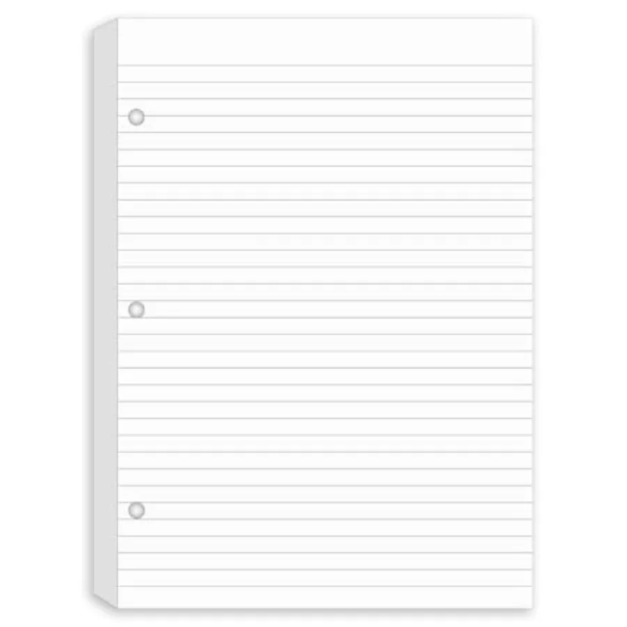 3 Pack Half Letter Lined Paper, 3-Hole Punched Filler Paper Fits in Half Letter 3-Ring Binders, /200Pages, 100gsm White Loose-l
3 Pack Half Letter Lined Paper, 3-Hole Punched Filler Paper Fits in Half Letter 3-Ring Binders, /200Pages, 100gsm White Loose-l