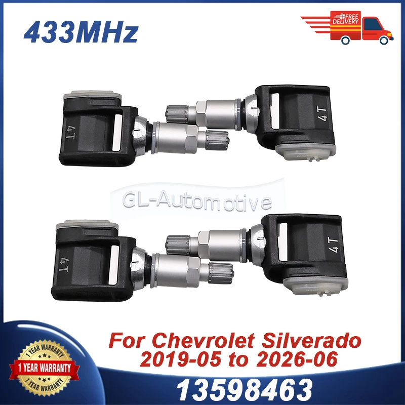 1/4PCS 13598463 TPMS sensor Tire pressure sensor For Chevrolet Silverado 2019-05 to 2026-06 433MHZ 13540605
1/4PCS 13598463 TPMS sensor Tire pressure sensor For Chevrolet Silverado 2019-05 to 2026-06 433MHZ 13540605