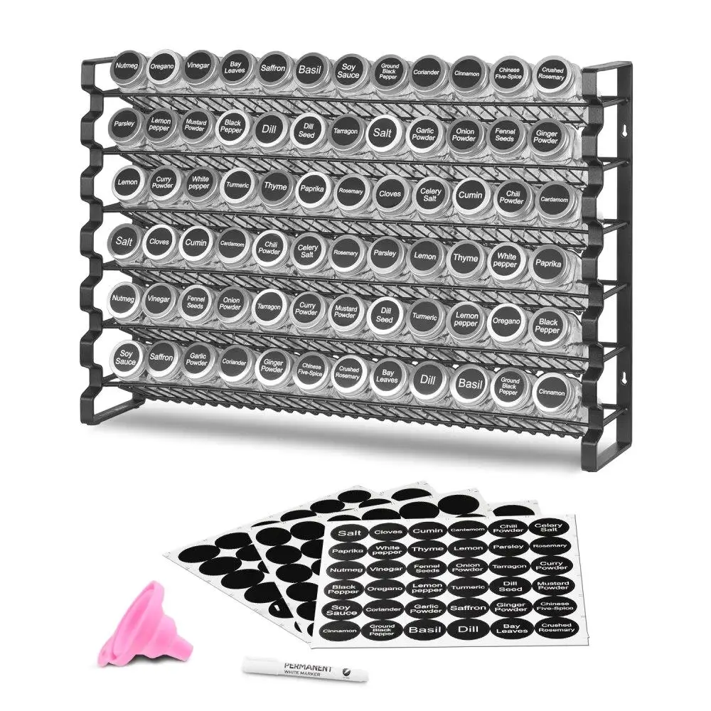 Spice Rack Organizer Wall Mounted Storage Set for Cabinets 4 Pack Adjustable Seasoning Holder
Spice Rack Organizer Wall Mounted Storage Set for Cabinets 4 Pack Adjustable Seasoning Holder
