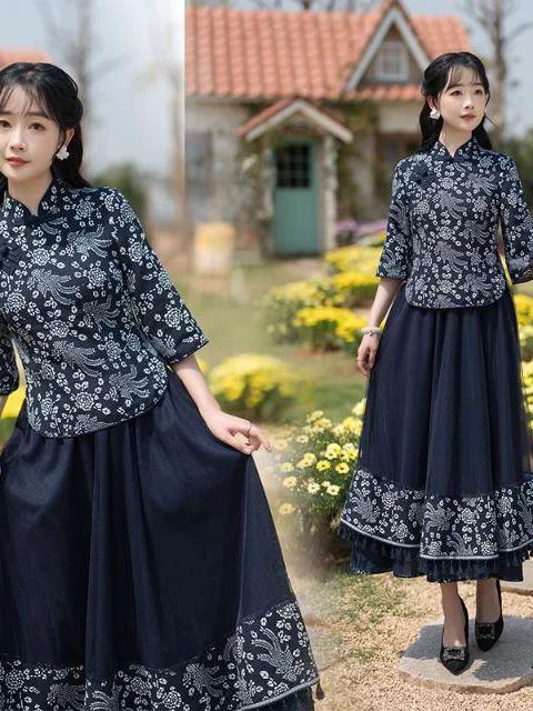 Spring 2026 Jiangnan Water Town Qinghua Series Small Top Two-Piece Set Traditional Chinese Style Cotton round Neck
Spring 2026 Jiangnan Water Town Qinghua Series Small Top Two-Piece Set Traditional Chinese Style Cotton round Neck