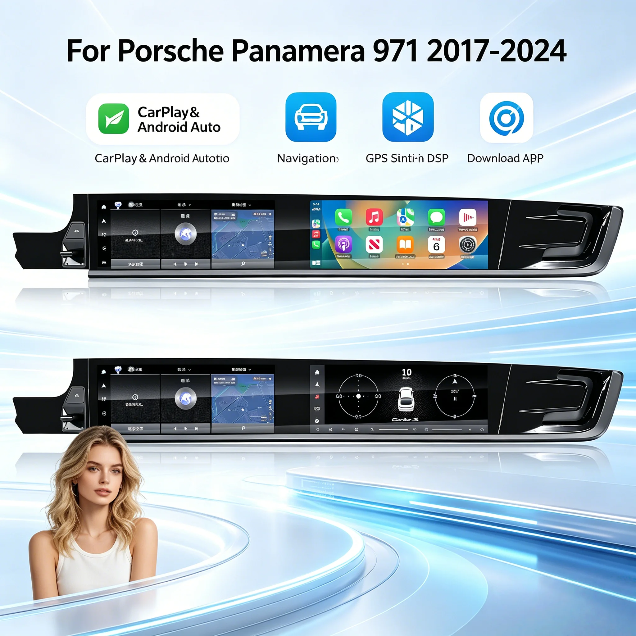 For Porsche Panamera 971 2017-2024 Android13 Passenger Instrument Entertainment Car Radio GPS Stereo Copilot Digital QLED Screen
For Porsche Panamera 971 2017-2024 Android13 Passenger Instrument Entertainment Car Radio GPS Stereo Copilot Digital QLED Screen
