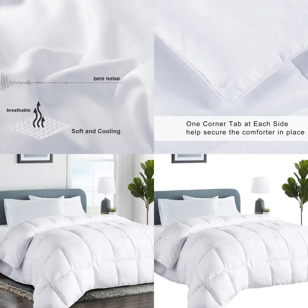 All-Season King Size Quilted Down Alternative Duvet Insert, Reversible Luxury Comforter with Anti-Clump, 8 Tabs - White 90x102
All-Season King Size Quilted Down Alternative Duvet Insert, Reversible Luxury Comforter with Anti-Clump, 8 Tabs - White 90x102