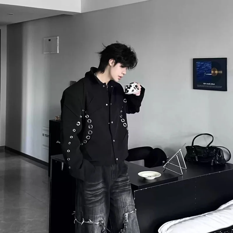 Spring New Style Niche Design Turn-Down Collar Shoulder Pad Jacket For Man Metal Decoration Loose Fashionable Handsome Coat
Spring New Style Niche Design Turn-Down Collar Shoulder Pad Jacket For Man Metal Decoration Loose Fashionable Handsome Coat