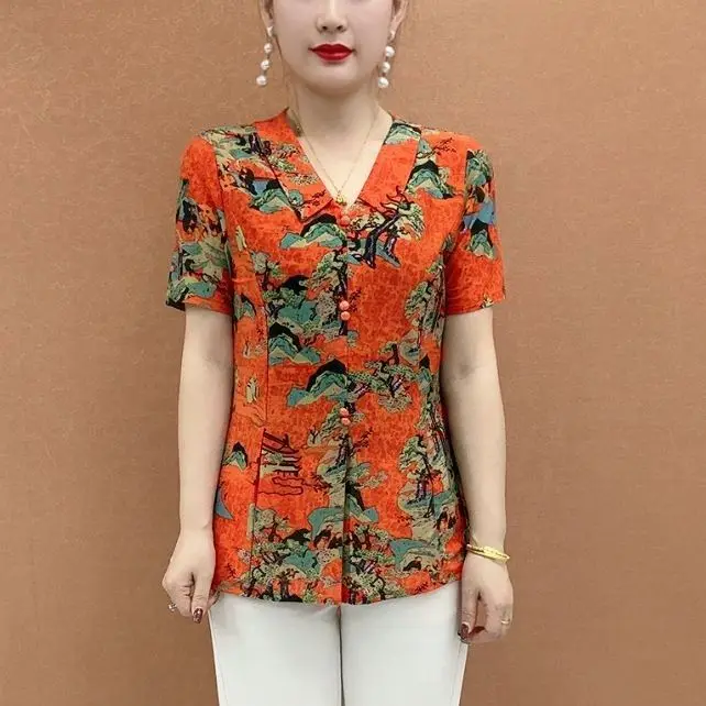 Summer New Fashion Short Sleeved Shirt Collared Thin Breathable Stylish Print Slimming Versatile Top
Summer New Fashion Short Sleeved Shirt Collared Thin Breathable Stylish Print Slimming Versatile Top