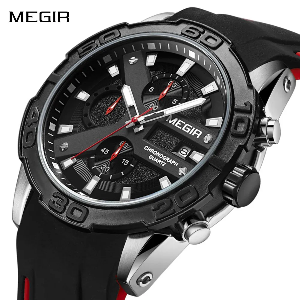 MEGIR Chronograph Men's Watches Fashion Sport Quartz Wristwatch Waterproof Luminous Silicone Strap Man Casual Clock Reloj Hombre
MEGIR Chronograph Men's Watches Fashion Sport Quartz Wristwatch Waterproof Luminous Silicone Strap Man Casual Clock Reloj Hombre