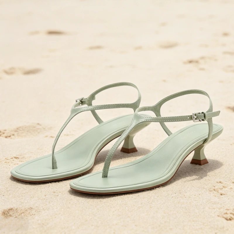 Sexy T-Strap Clip Toe Kitten Heel Sandals Foe Women Summer Concise Square Toe Back Strap Beach Sandals Comfort Designer Shoes
Sexy T-Strap Clip Toe Kitten Heel Sandals Foe Women Summer Concise Square Toe Back Strap Beach Sandals Comfort Designer Shoes