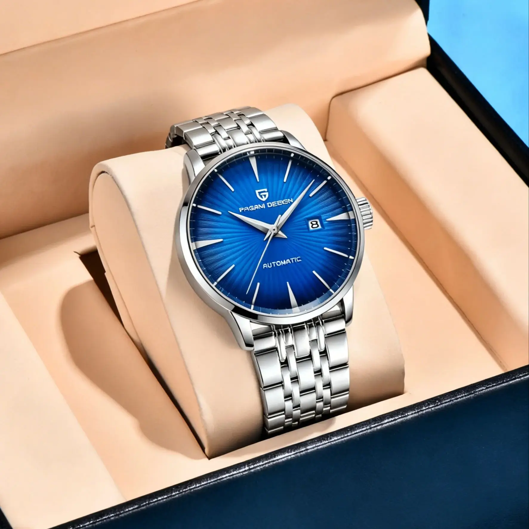 PAGANI DESIGN PD-2770 Luxury Automatic Men's Watch Stainless Steel Leather 100m Waterproof Men's Automatic Chain Watch
PAGANI DESIGN PD-2770 Luxury Automatic Men's Watch Stainless Steel Leather 100m Waterproof Men's Automatic Chain Watch