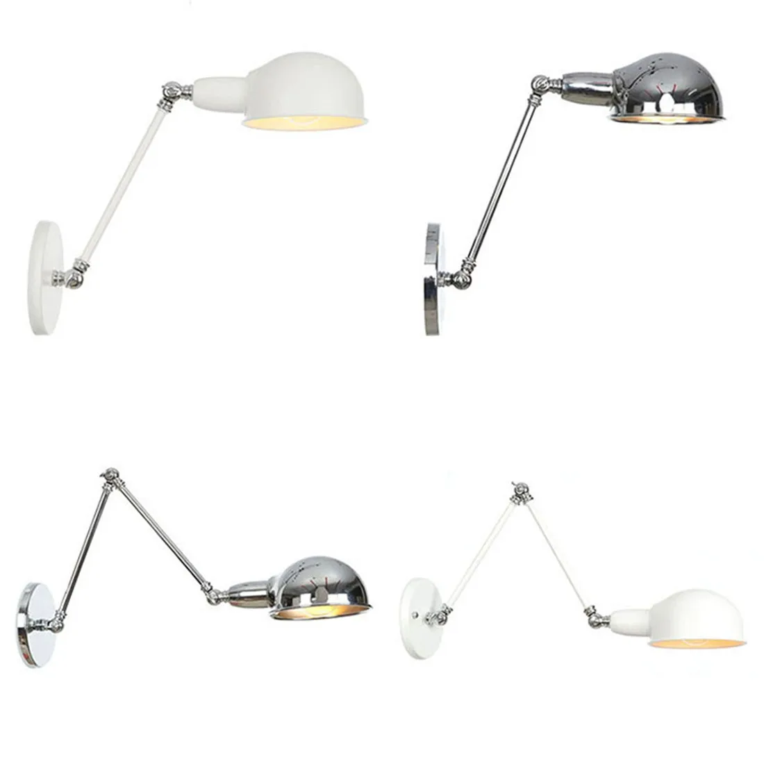 White Chrome Farmhouse Industrial Adjustable Arm Metal LED Wall Sconce for Entryway Lobby Kitchen Bathroom Bedroom Hallway
White Chrome Farmhouse Industrial Adjustable Arm Metal LED Wall Sconce for Entryway Lobby Kitchen Bathroom Bedroom Hallway