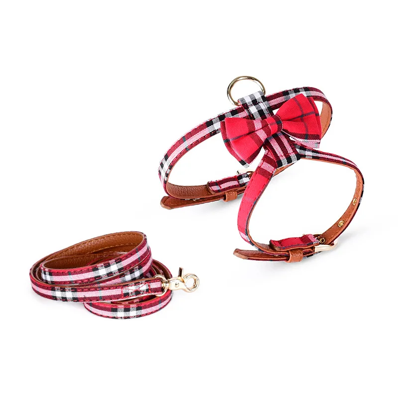 Colored Plaid Pet Harness Adjustable Dog Haulage Rope Package Bow Cat Strap Small and Medium-Sized Dogs Puppy Accessories
Colored Plaid Pet Harness Adjustable Dog Haulage Rope Package Bow Cat Strap Small and Medium-Sized Dogs Puppy Accessories