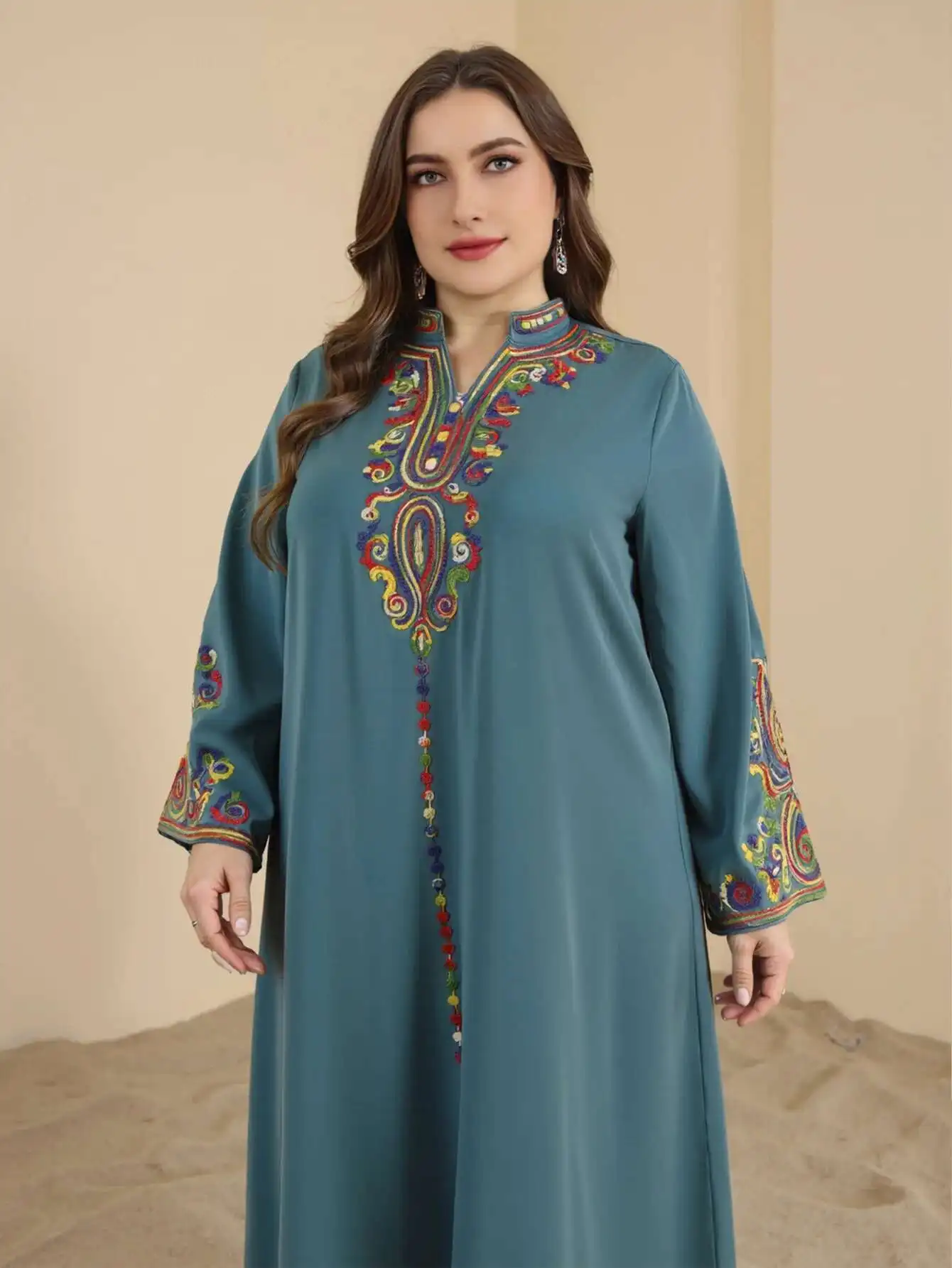 Women's Musilin Plus Size New Rope Embroidery Fashion Abaya Long Dress Long Dress Robe Abaya Ramadan Dubai Luxury Islam Elegant
Women's Musilin Plus Size New Rope Embroidery Fashion Abaya Long Dress Long Dress Robe Abaya Ramadan Dubai Luxury Islam Elegant