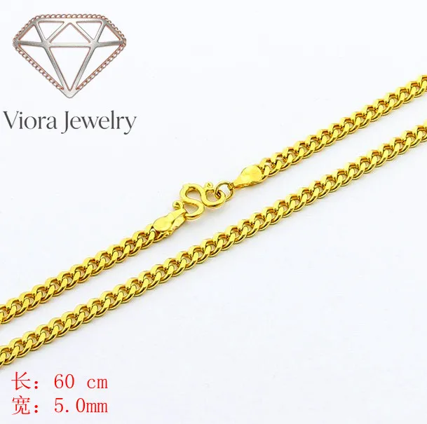 Viora Jewelry Men's and Women's Necklaces 24K Gold AU999 - Boss Necklace with Smooth Links and No Burrs 6mm Thick, 60cm Long
Viora Jewelry Men's and Women's Necklaces 24K Gold AU999 - Boss Necklace with Smooth Links and No Burrs 6mm Thick, 60cm Long