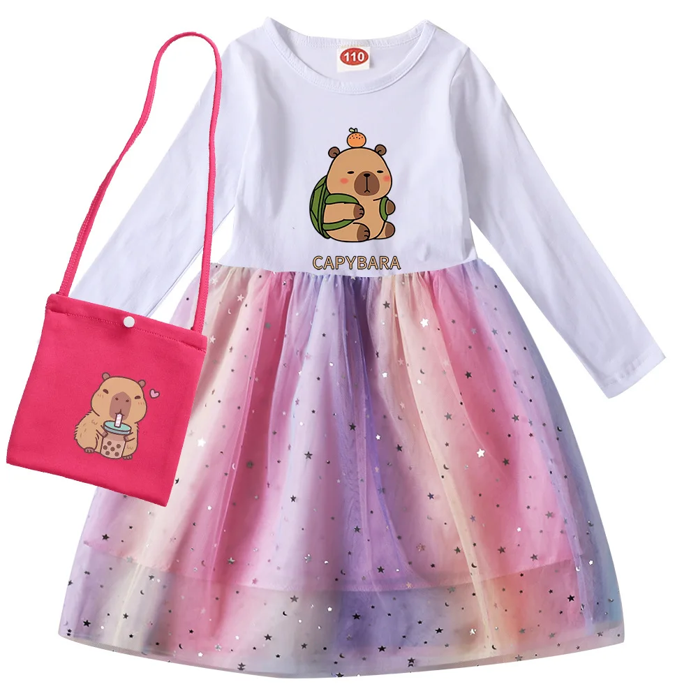 Funny Copybara Clothes Kids Long Slevess Dresses Baby Girls Cotton Rainbow Mesh Dress Children Halloween Party Costumes Vestidos
Funny Copybara Clothes Kids Long Slevess Dresses Baby Girls Cotton Rainbow Mesh Dress Children Halloween Party Costumes Vestidos