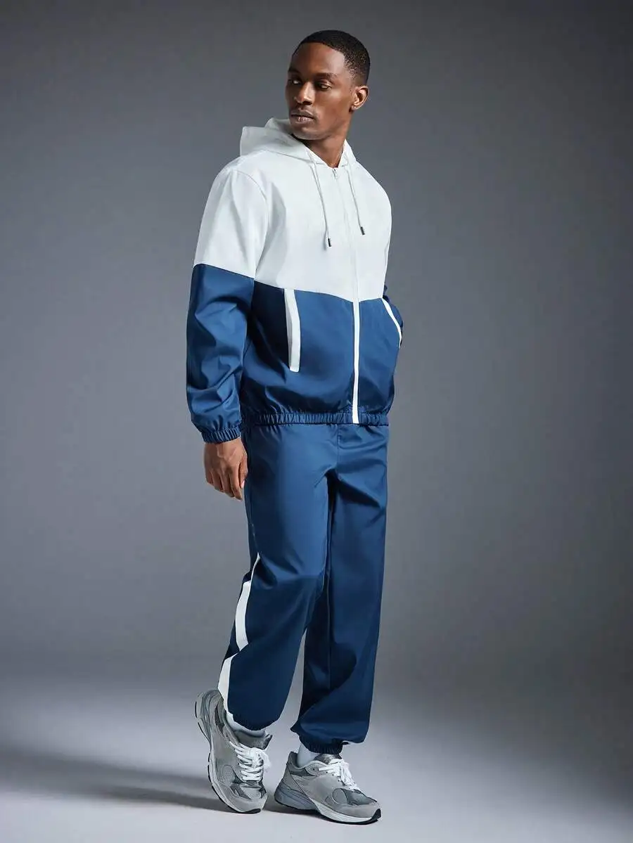 Mens Colorblock Hooded Windbreaker And Matching Joggers Set For Running Fitness Gym Wear Spring Fall Summer
Mens Colorblock Hooded Windbreaker And Matching Joggers Set For Running Fitness Gym Wear Spring Fall Summer
