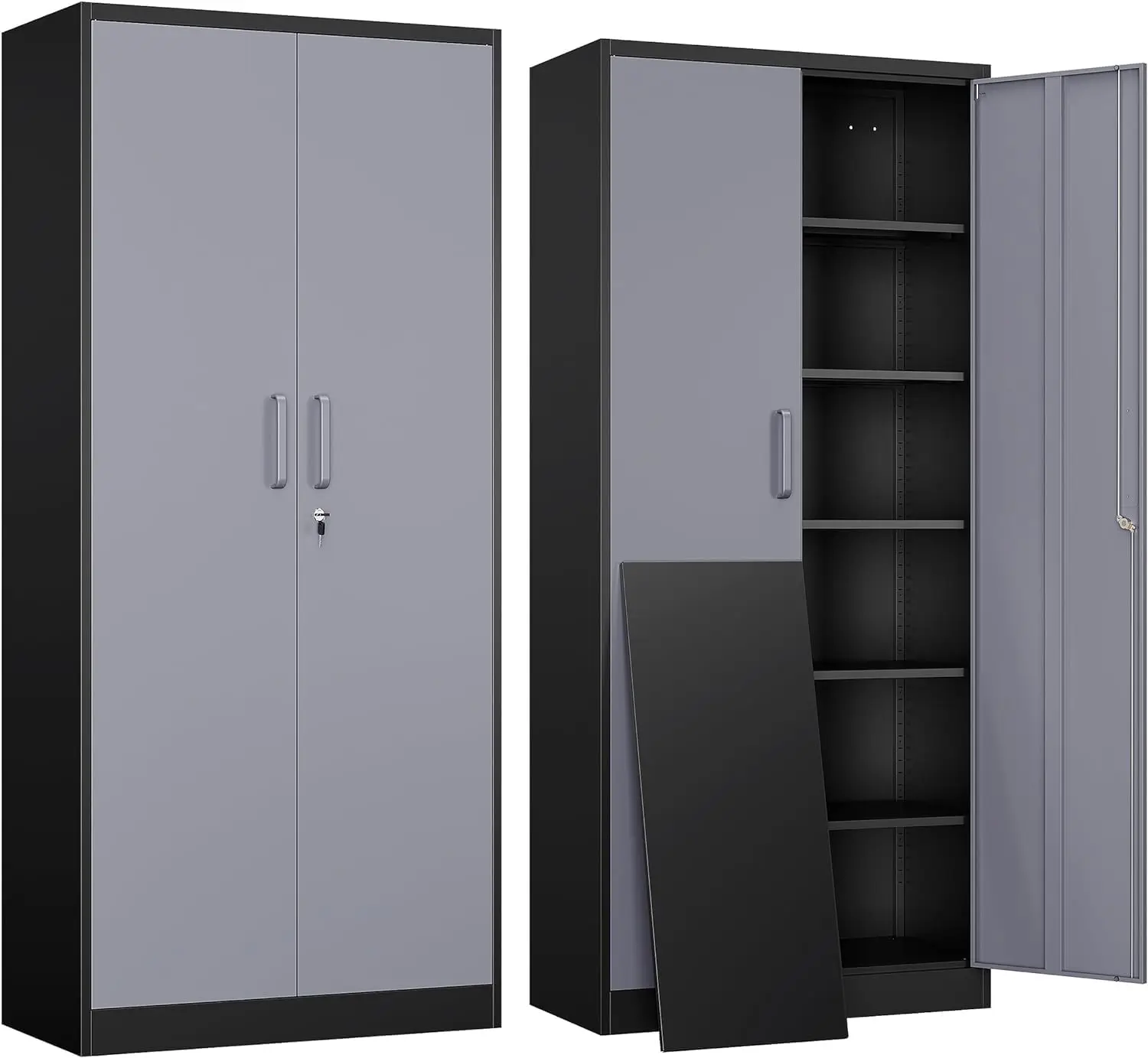 Metal Garage Storage Cabinet with 2 Doors and 5 Adjustable Shelves - 71" Steel Lockable File Cabinet,Locking Tool
Metal Garage Storage Cabinet with 2 Doors and 5 Adjustable Shelves - 71" Steel Lockable File Cabinet,Locking Tool