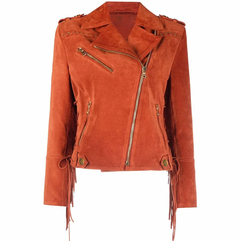 2022 Autumn And Winter European And American New Heavy Industry Must Be Tied With Rope Waist Suede Motorcycle Jacket Women's
2022 Autumn And Winter European And American New Heavy Industry Must Be Tied With Rope Waist Suede Motorcycle Jacket Women's