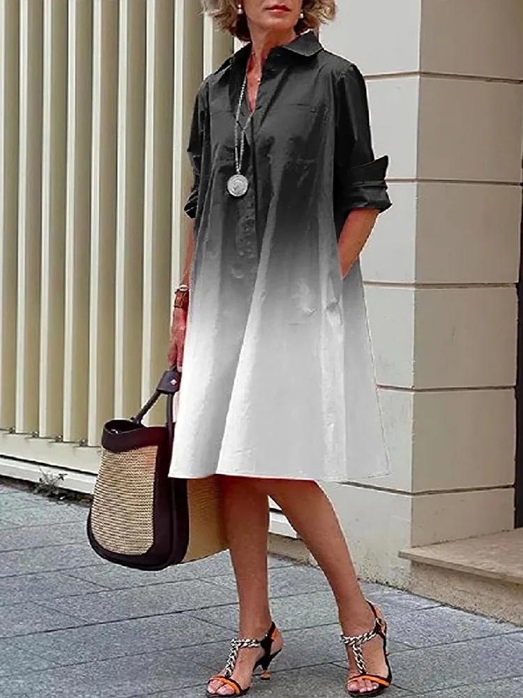 2024 New Gradient Color Print Shirt Dress Summer Casual Everyday Ladies Shirt Dress Street Fashion Lapel Dress Elegant Dress
2024 New Gradient Color Print Shirt Dress Summer Casual Everyday Ladies Shirt Dress Street Fashion Lapel Dress Elegant Dress