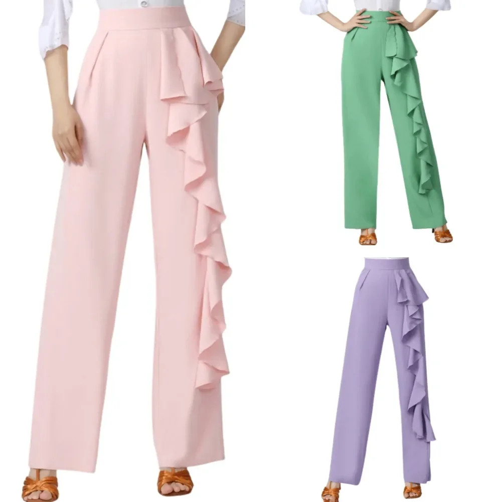 New Latin Pants High Waist Tango Performance Competition light green Samba Pants for Row Dance Pants for Women with Ruffles
New Latin Pants High Waist Tango Performance Competition light green Samba Pants for Row Dance Pants for Women with Ruffles