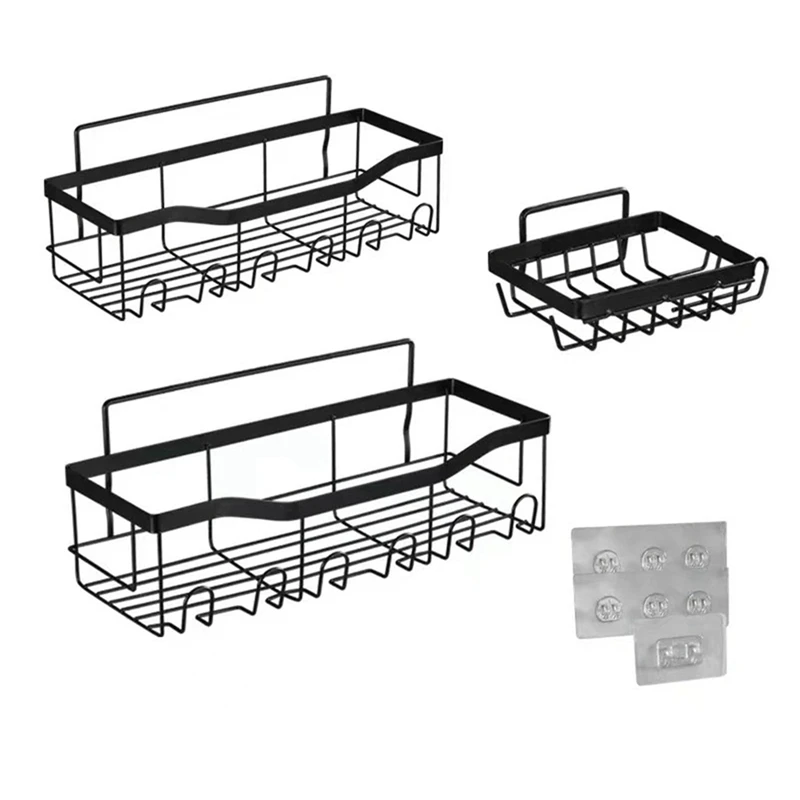 Adhesive Shower Organizer Bathroom Organizer Black Metal For Bathroom Storage&Home Decor&Kitchen
Adhesive Shower Organizer Bathroom Organizer Black Metal For Bathroom Storage&Home Decor&Kitchen