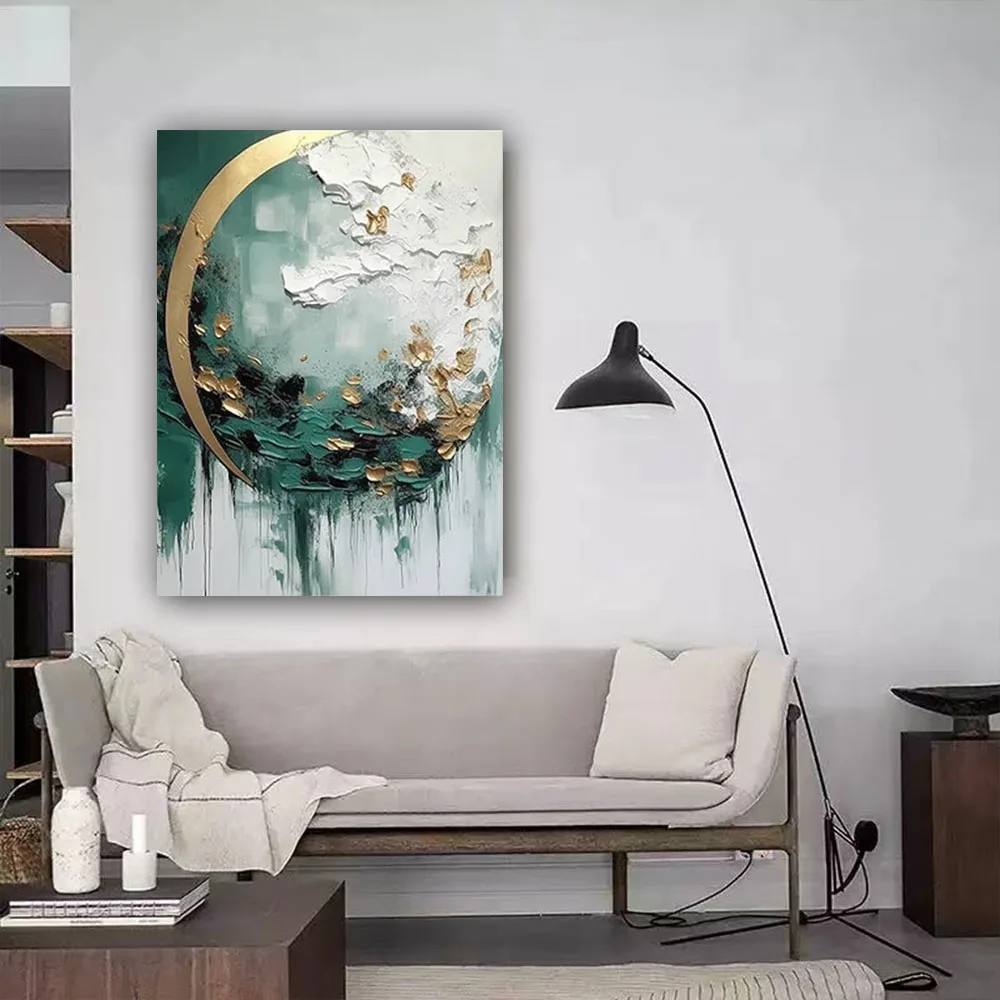 100% Hand-painted Oil Paintings Abstract Golden And Blue Thick Texture Wall Art Modern Canvas Poster Decor Living Room Mural
100% Hand-painted Oil Paintings Abstract Golden And Blue Thick Texture Wall Art Modern Canvas Poster Decor Living Room Mural