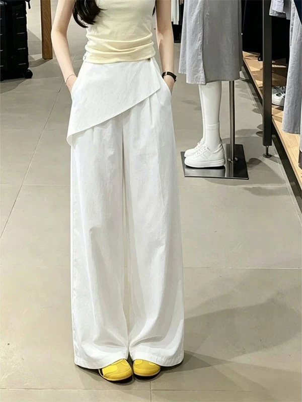 Trendy High Waist Loose Women's Casual Pants White Comfortable Breathable Korean Style Commute Fashion Summer 2026
Trendy High Waist Loose Women's Casual Pants White Comfortable Breathable Korean Style Commute Fashion Summer 2026