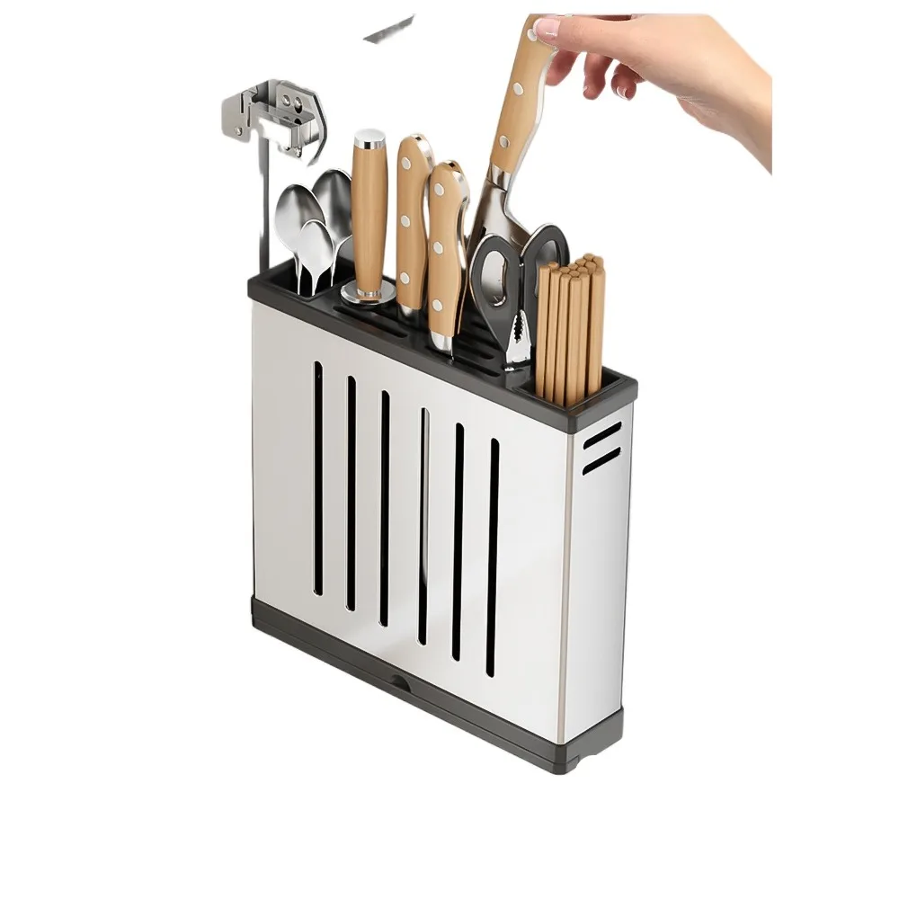 *Stainless steel knife holder, chopstick cage, no punching tool storage box, wall mounted kitchen storage rack
*Stainless steel knife holder, chopstick cage, no punching tool storage box, wall mounted kitchen storage rack