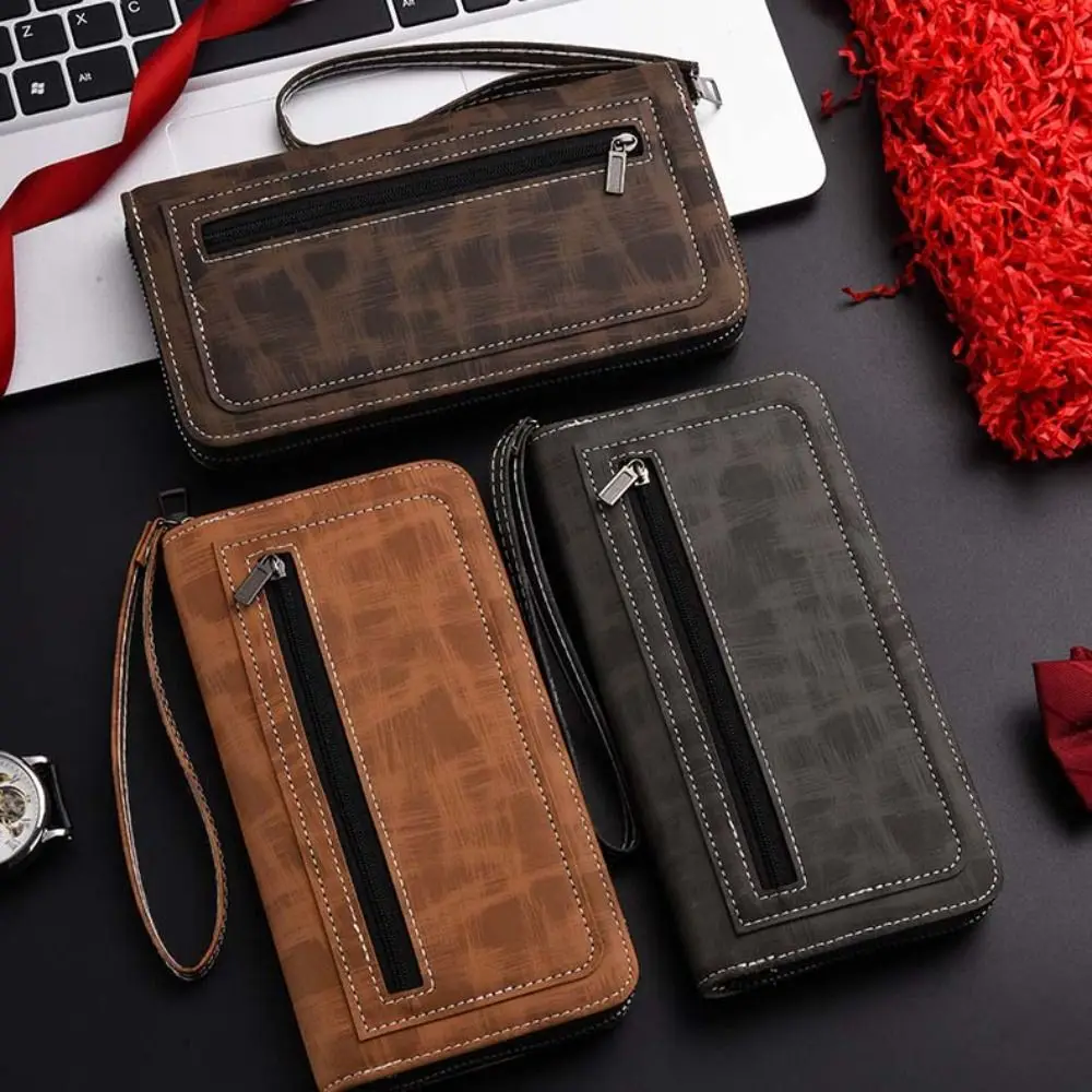 Simple Zipper Long PU Wrist Wallet Card Brand Large Capacity Business Clutch Bag Purse Coin Purse ID Card Holder Men
Simple Zipper Long PU Wrist Wallet Card Brand Large Capacity Business Clutch Bag Purse Coin Purse ID Card Holder Men