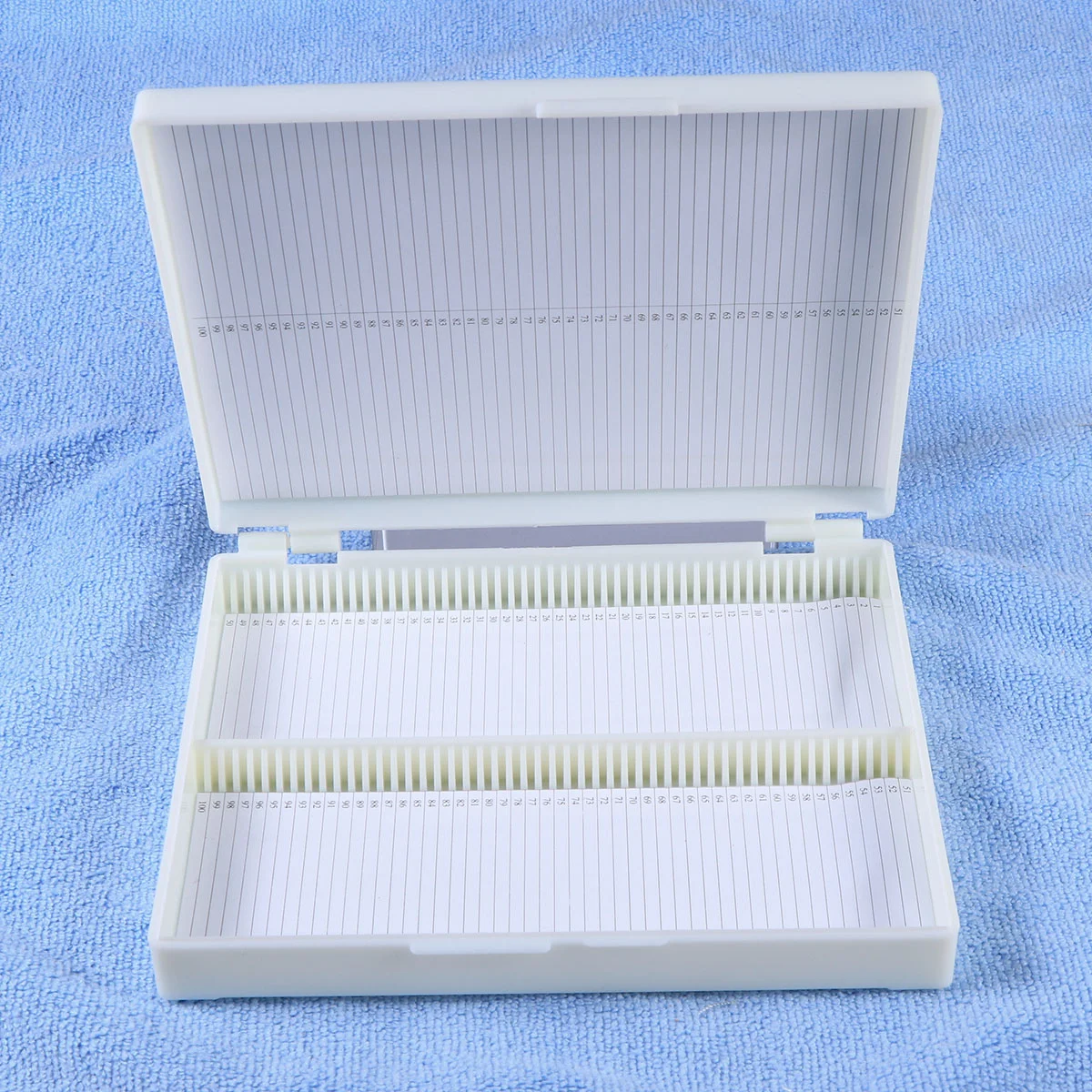 100 Grid Professional Microscope Slide Storage Box Premium Quality Hold 100pcs Slides Numbered Slots Contents Sheet Top Hinged
100 Grid Professional Microscope Slide Storage Box Premium Quality Hold 100pcs Slides Numbered Slots Contents Sheet Top Hinged
