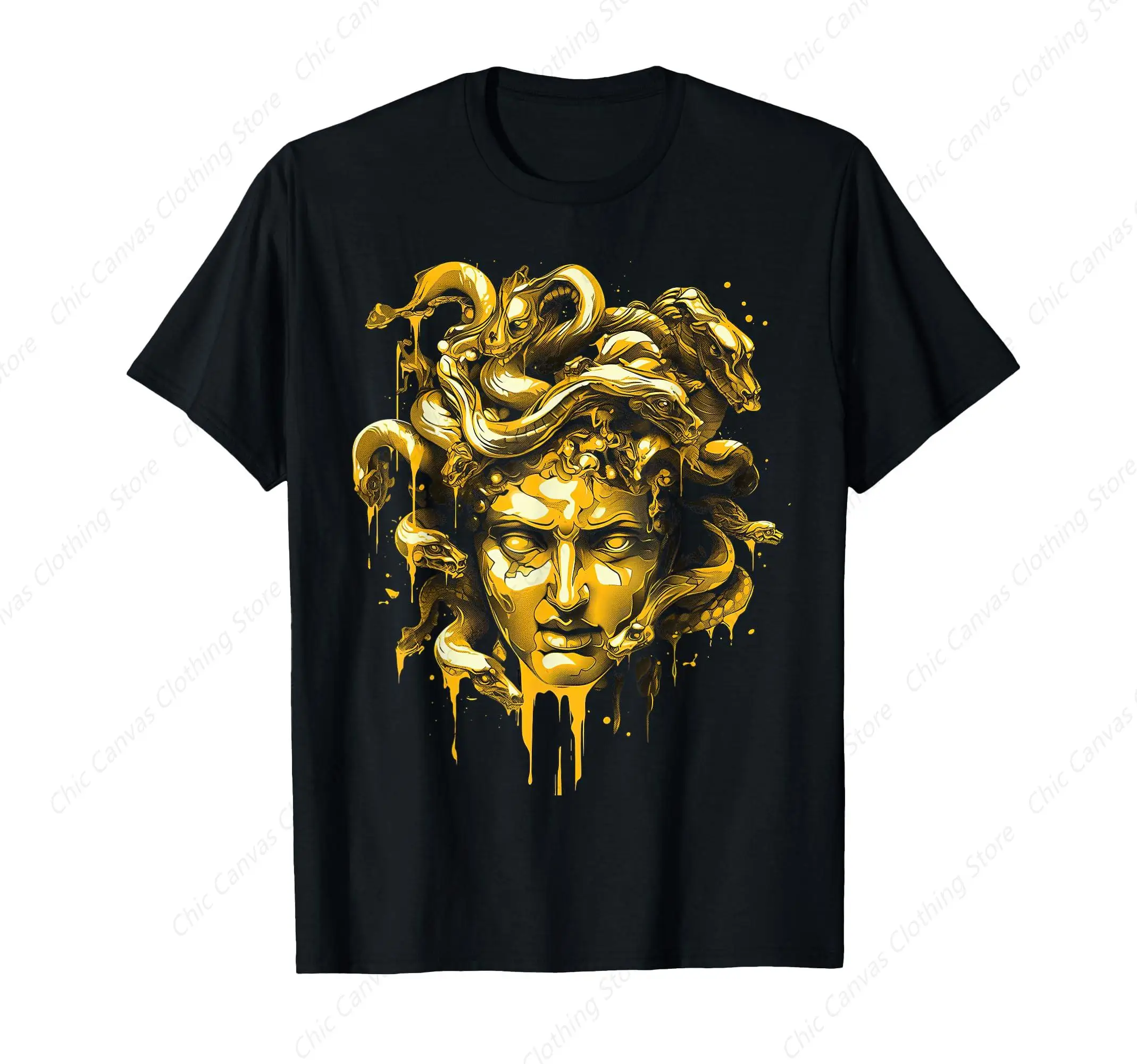 Medusahead Greek Mythology Ancient Snake Hair T-shirt Black Cotton Breathable Casual Men's and Women's Short Sleeves
Medusahead Greek Mythology Ancient Snake Hair T-shirt Black Cotton Breathable Casual Men's and Women's Short Sleeves