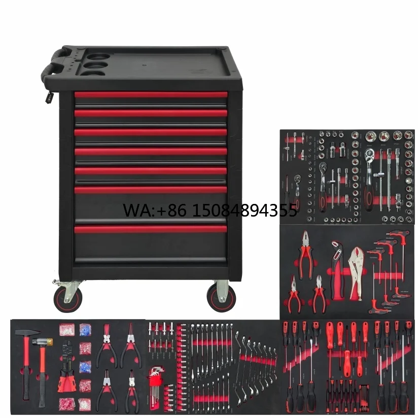 420pcs OEM Auto Repair Mobile 7-Drawer Cold Rolled Steel Durable Waterproof Tool Cabinet with 300kg Load Capacity
420pcs OEM Auto Repair Mobile 7-Drawer Cold Rolled Steel Durable Waterproof Tool Cabinet with 300kg Load Capacity
