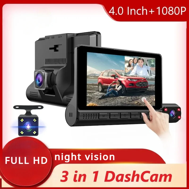 Автомобильный видеорегистратор с тремя камерами, Автомобильный видеорегистратор с тремя объективами, видеорегистратор с полноэкранным экраном, камера заднего вида с обнаружением движения, автомобильный передний автомобиль, HD 1080P
Автомобильный видеорегистратор с тремя камерами, Автомобильный видеорегистратор с тремя объективами, видеорегистратор с полноэкранным экраном, камера заднего вида с обнаружением движения, автомобильный передний автомобиль, HD 1080P