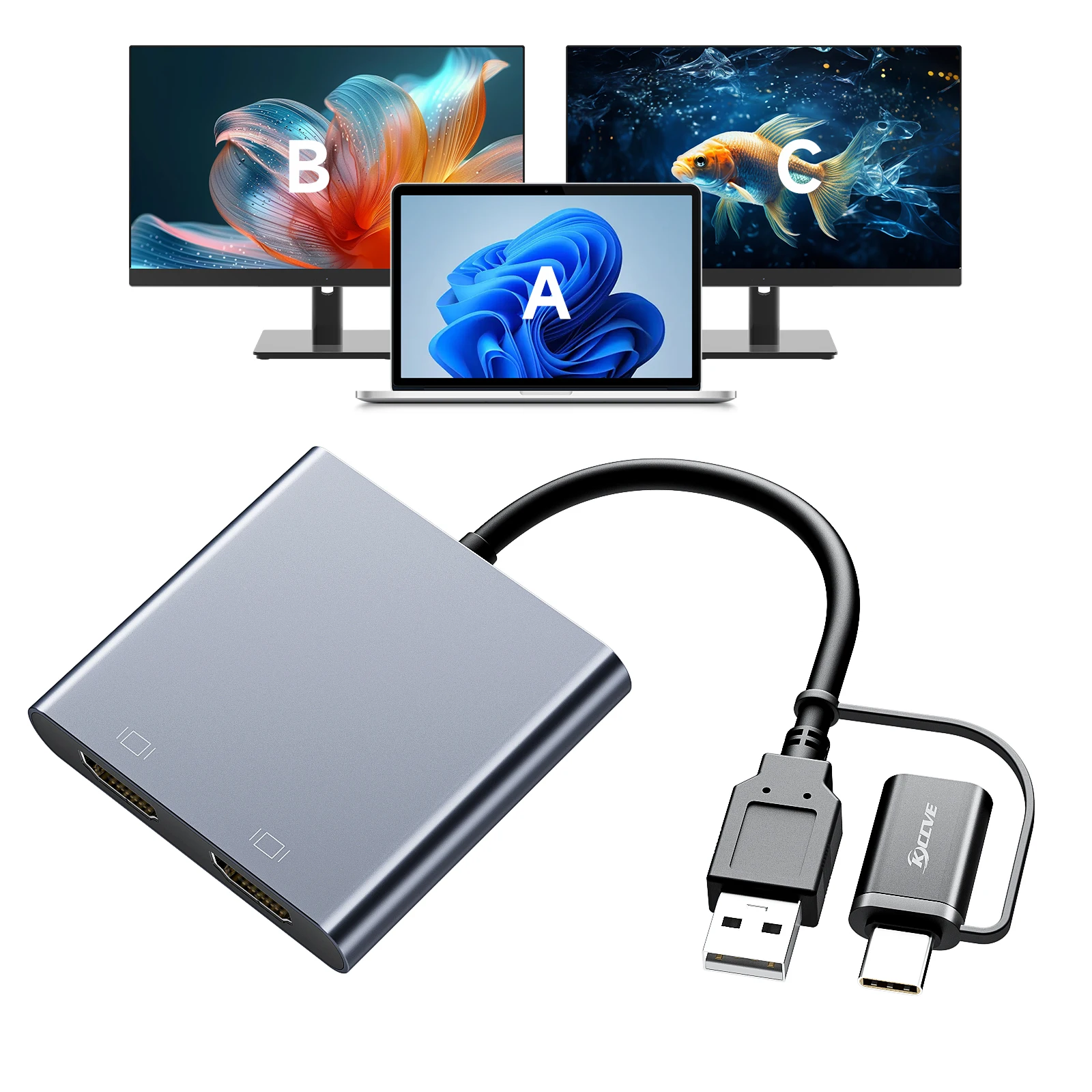 Адаптер KCEVE USB 2.0-HDMI, многопортовый разветвитель USB C-HDMI, поддержка 1080p для Windows, интерфейс M1/M2 Mac OS-BIOS, не поддержка
Адаптер KCEVE USB 2.0-HDMI, многопортовый разветвитель USB C-HDMI, поддержка 1080p для Windows, интерфейс M1/M2 Mac OS-BIOS, не поддержка
