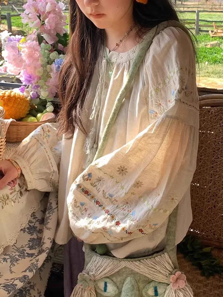 Early Autumn Women's Embroidered Lantern Sve Linen Top Long Sve Doll irt Unique irt Cotton Linen Blend Loose Fit
Early Autumn Women's Embroidered Lantern Sve Linen Top Long Sve Doll irt Unique irt Cotton Linen Blend Loose Fit