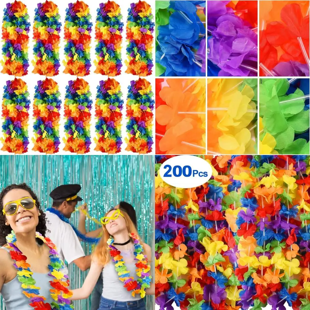 200 шт. искусственных гавайских цветочных гирлянд-лей в радужных цветах для вечеринок Луау и танцев Хула
200 шт. искусственных гавайских цветочных гирлянд-лей в радужных цветах для вечеринок Луау и танцев Хула