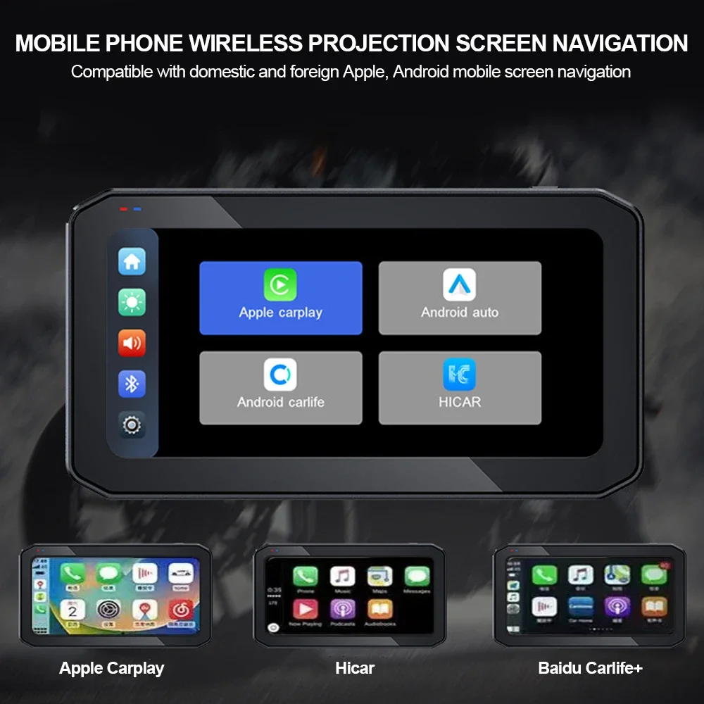 6.25" Motorcycle CarPlay Motorcycle Navigation Screen Dual Bluetooth Wireless CarPlay Android Auto IP65 Waterproof 1200nit
6.25" Motorcycle CarPlay Motorcycle Navigation Screen Dual Bluetooth Wireless CarPlay Android Auto IP65 Waterproof 1200nit